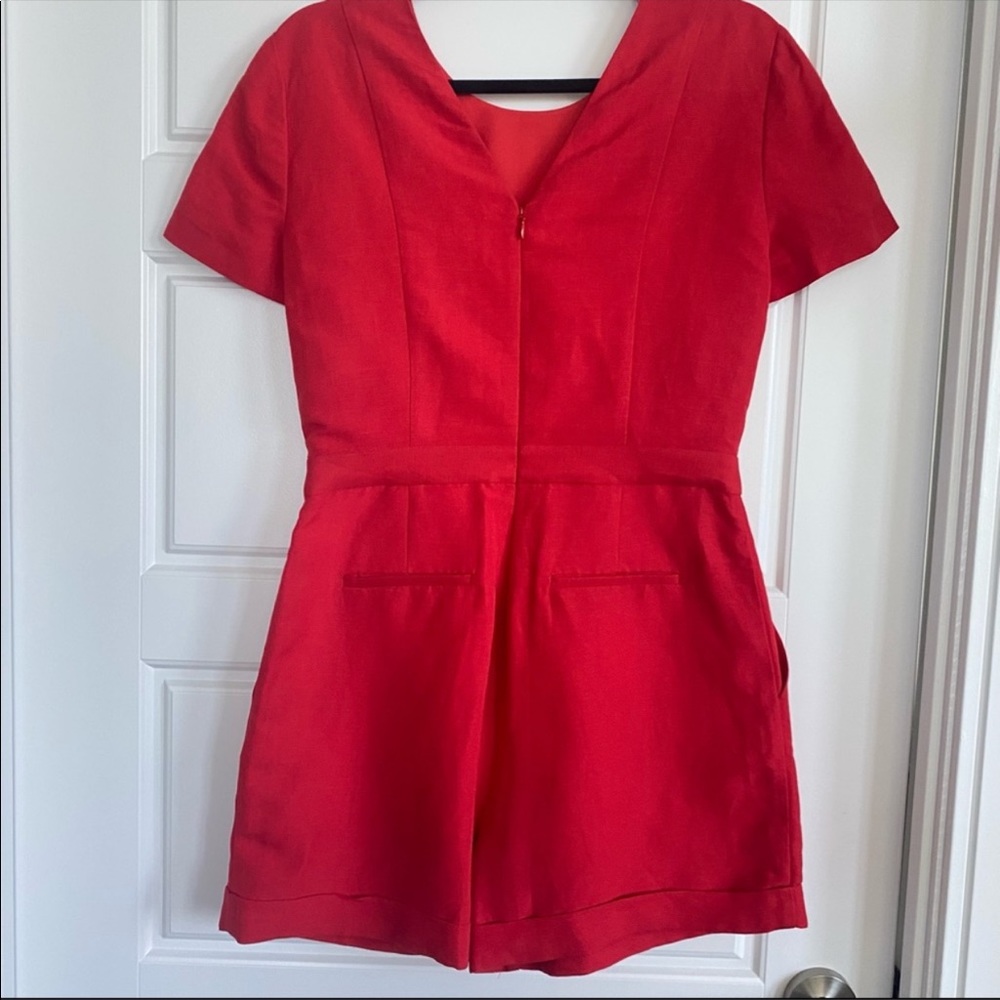 RED LINEN ROMPER - Picture 6 of 16